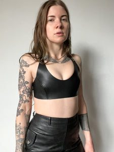 Leather CROP TOP Genuine Leather Crop Top Real Leather Custom Made